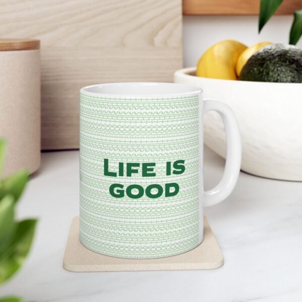 Humorous gift idea - 11 oz Life is good mug with Hidden Fuck this shit pattern