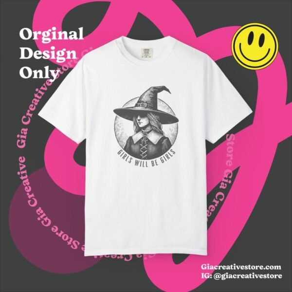 Comfort colors Witchy T-Shirt,Girls Will Be Girls,Halloween feminist , Spooky witchy bachelorette,halloween oversized tee, gothic girl power