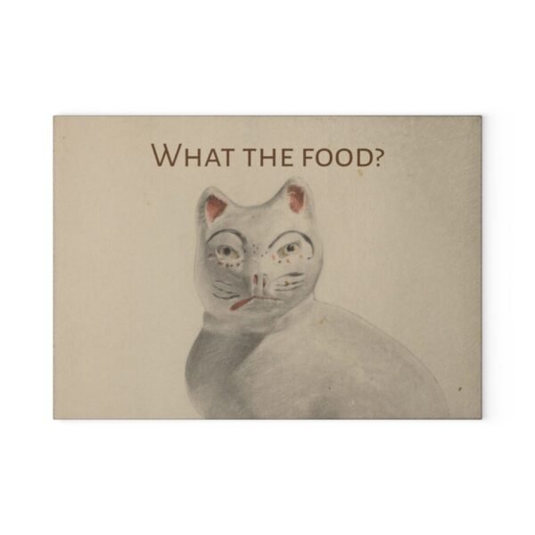 Funny cat Glass Cutting Board,Art Lover Kitchen Gift,Humorous Sarcastic Gag -Art Joke,housewarming Gift for her, grumpy cat art gift