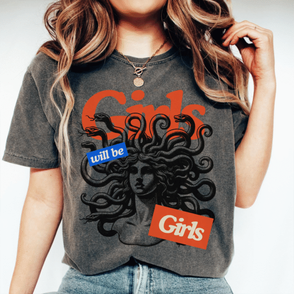 Comfort colors Witchy T-Shirt,Girls Will Be Girls,Halloween feminist , Spooky witchy bachelorette,halloween oversized tee, gothic girl power