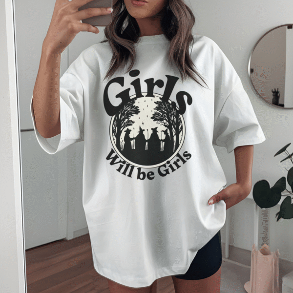 Comfort colors Witchy T-Shirt,Girls Will Be Girls,Halloween feminist , Spooky witchy bachelorette,halloween oversized tee, gothic girl power