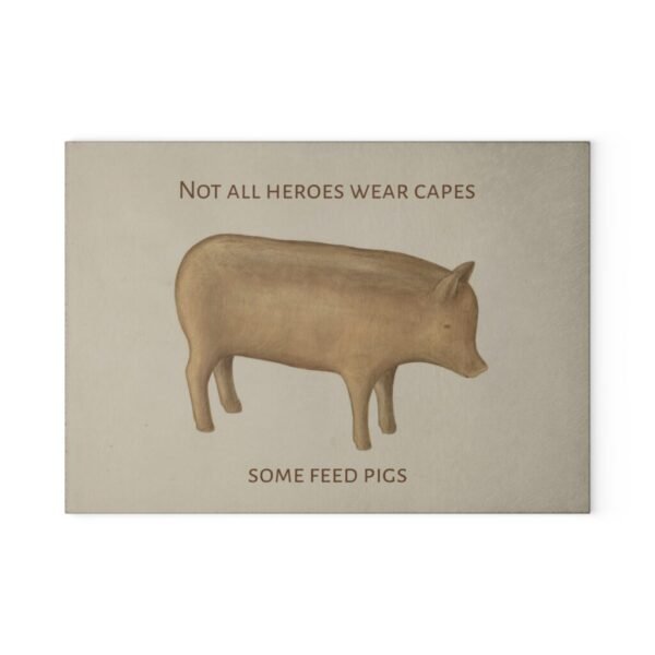 Funny Pig Glass Cutting Board,Art Lover Kitchen Gift,Witty,Humorous Sarcastic Gag -Art Joke,housewarming Gift for her, pig Joke gift,kitchen