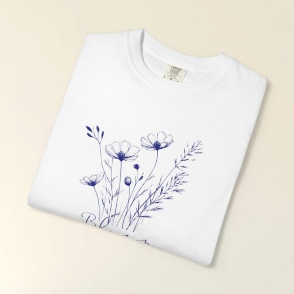 Chinoiserie Print Unisex Garment-Dyed T-shirt, Blue and White Coquette Shirt, Floral Chinoiserie Tee, Hand drawn Chinoiserie, Toile De Jouy
