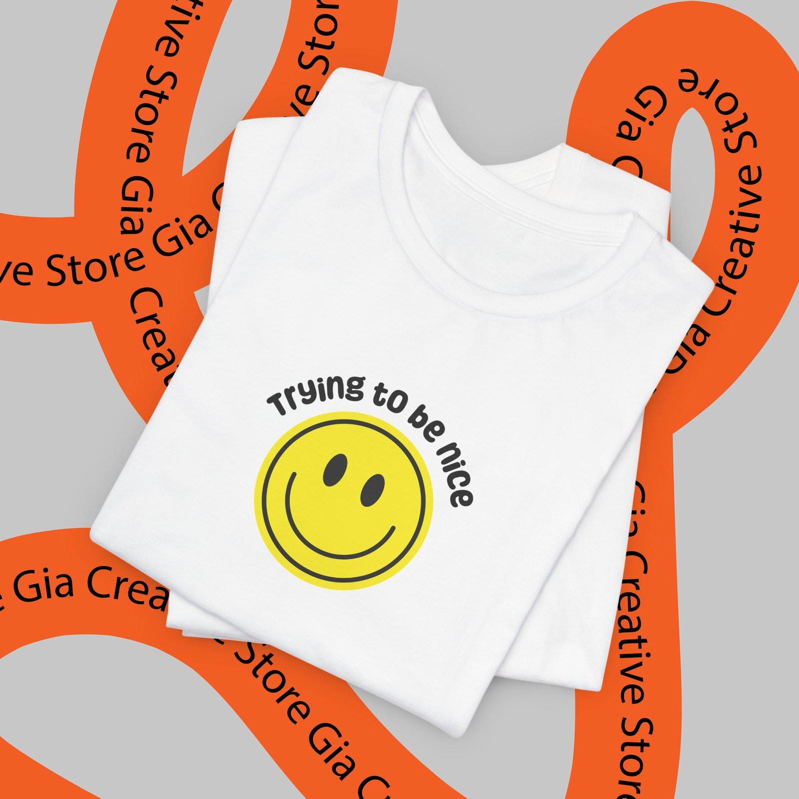 Trying to be nice- Bella+Canvas Smiley Face Graphic Tee