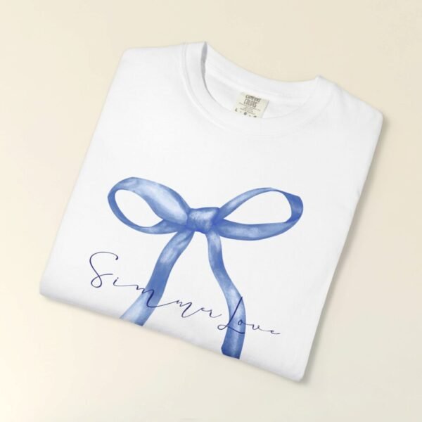 Watercolor Bow Chinoiserie Print T-shirt, Blue and White Ribbon Shirt,Watercolor Tee,Hand drawn Chinoiserie,Toile De Jouy,Chinoiserie Prints