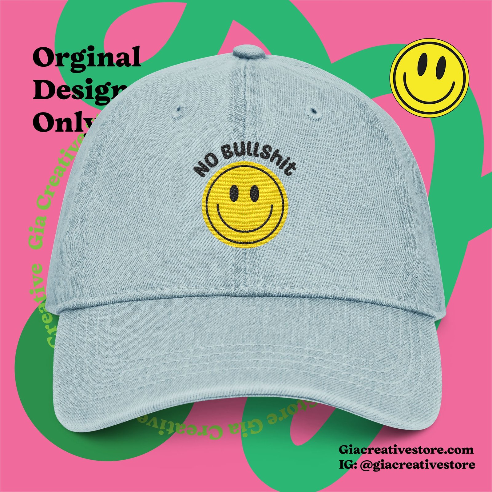 No bullshit funny Embroidered Denim Hat