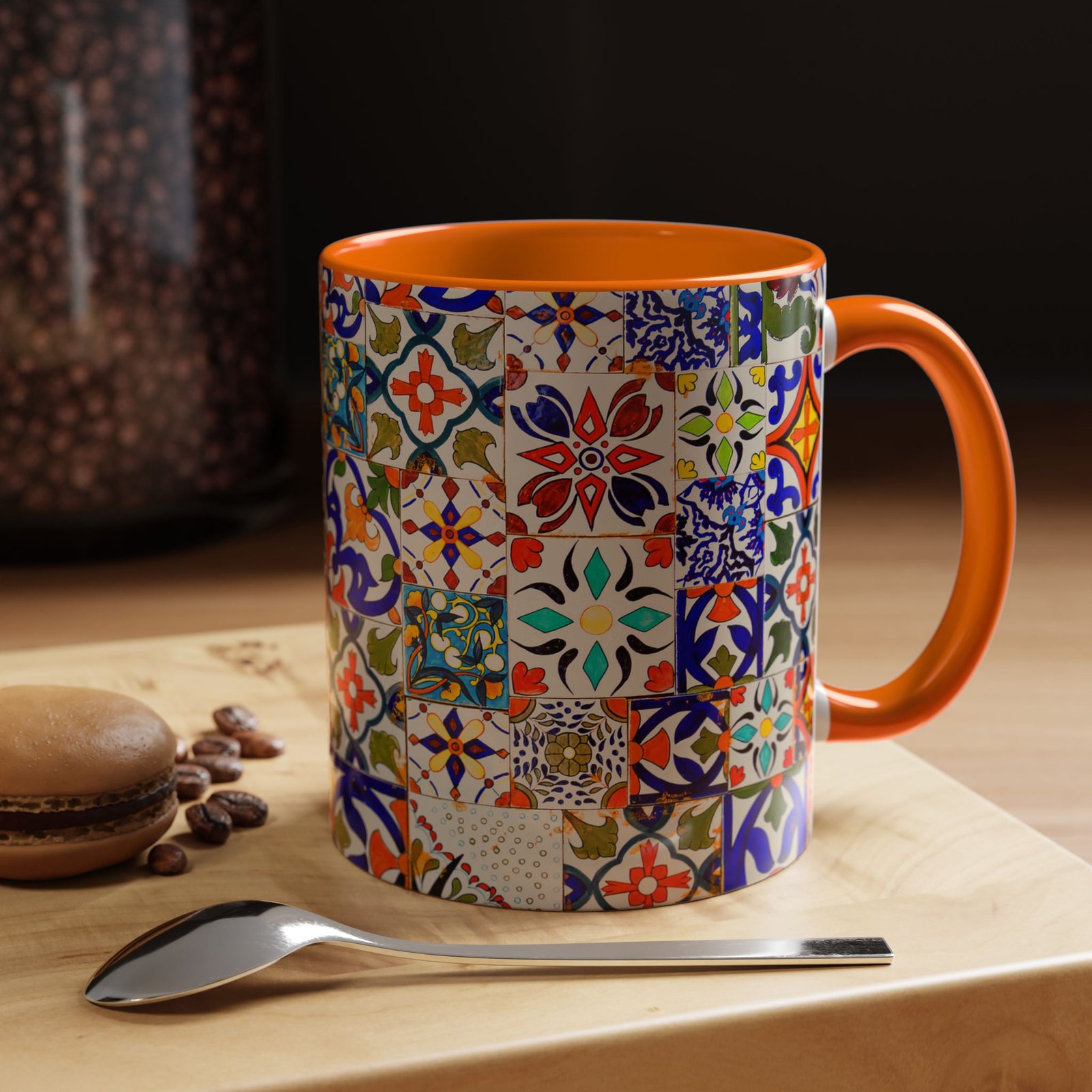 Spanish Tile Mug | Moroccan Tile Mug | Rustic Mediterranean Ceramic Coffee Cup | 11 oz